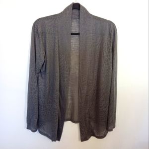 Women's Vintage Grey Lightweight Tone on Tone Burnout Animal Print Topper Medium